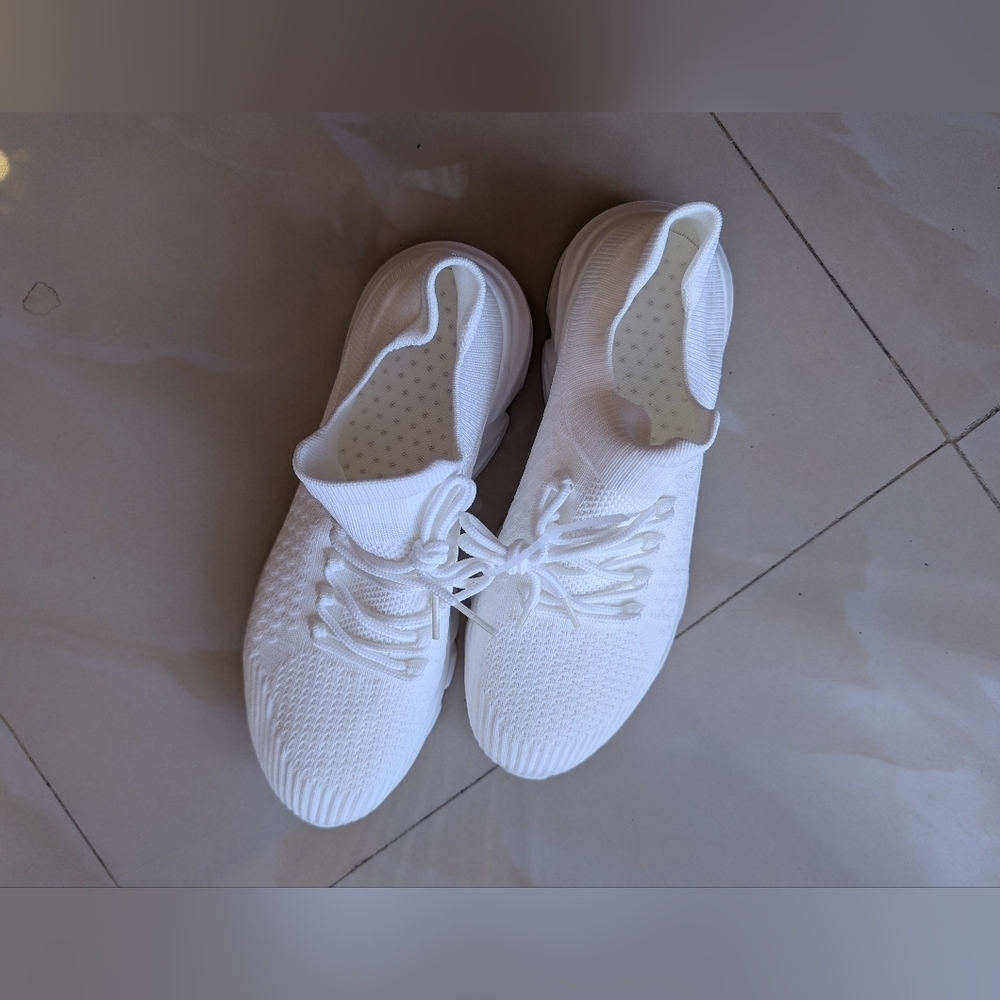 Unisex Breathable Lightweight Running Shoes Outdoor Athletic Walking White